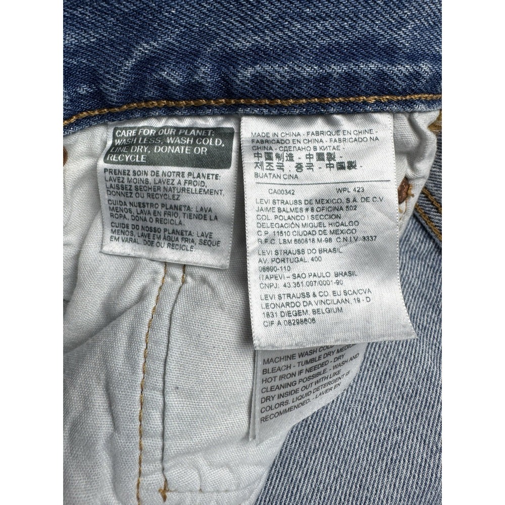 Levi's 501 Women's 26x28 Button Fly Skinny Leg Big E Light Washed Distressed - Picture 6 of 13